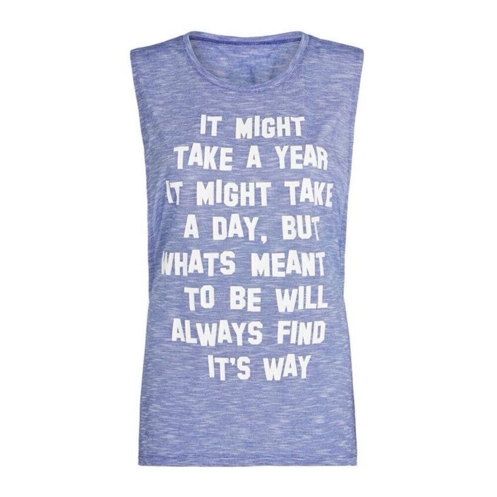 Lorna Jane Meant to Be Muscle Tank in Heathered Blue Size Medium